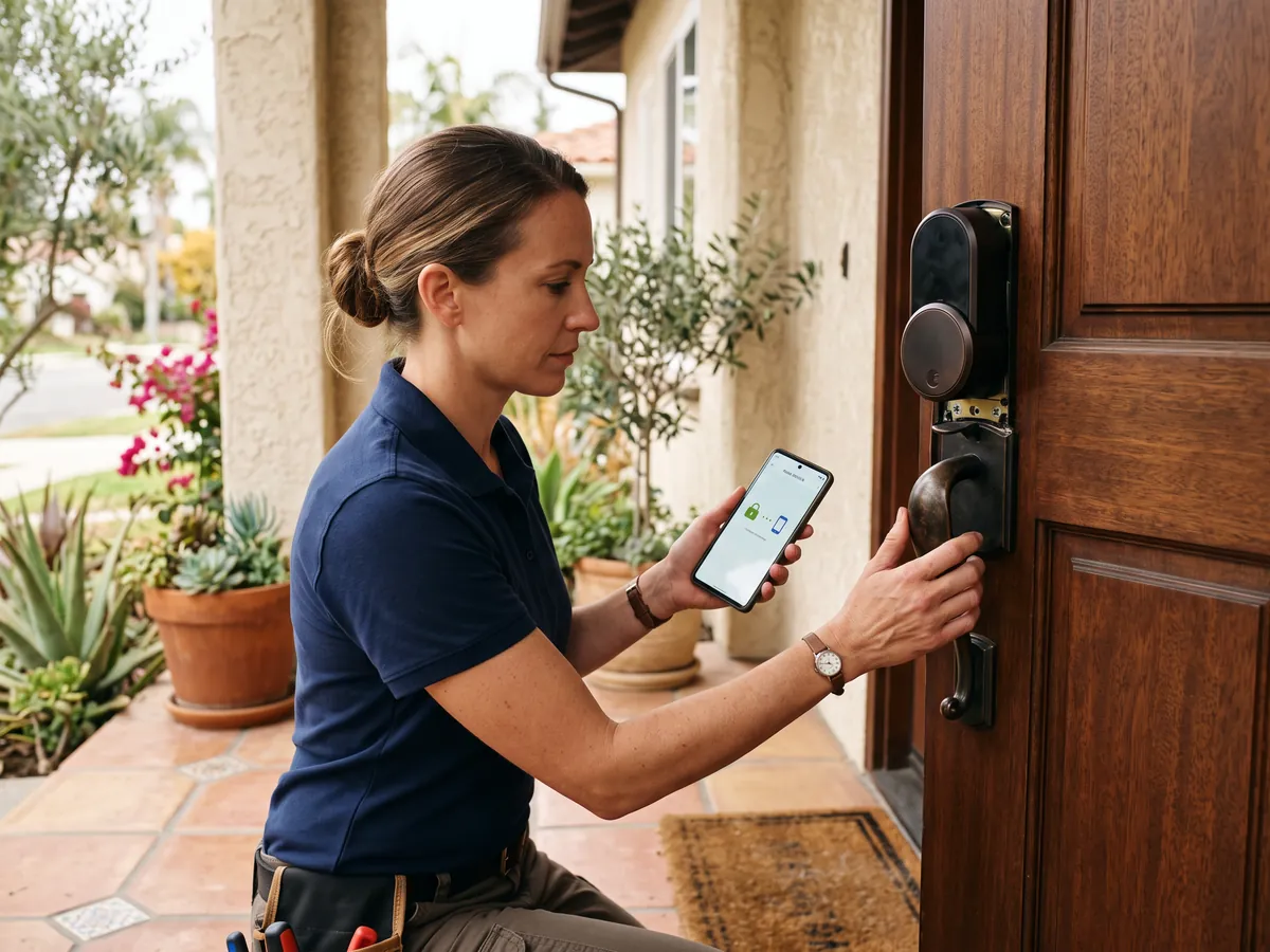 Bluetooth Lock Installation in Arcadia, CA — Installing and setting up a smart lock
